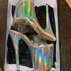 Holographic Flamingo Pleaser Heels Size 9